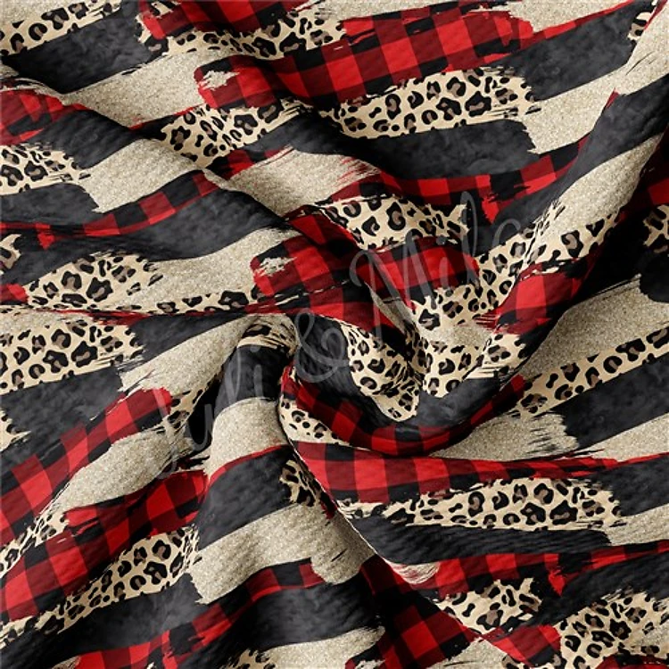 Printed Knit Red Plaid Liverpool Fabric AA509 & Get a Free $89.99 Embroidery Bundle