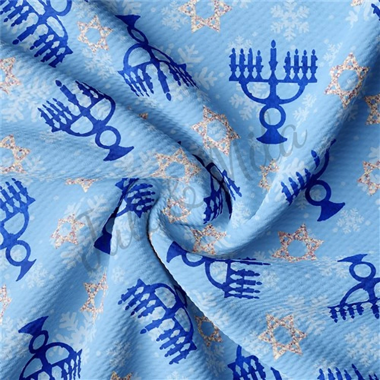 Hanukkah Liverpool Bullet Textured Stretch Solid Strip Thick Knit Jersey Fabric