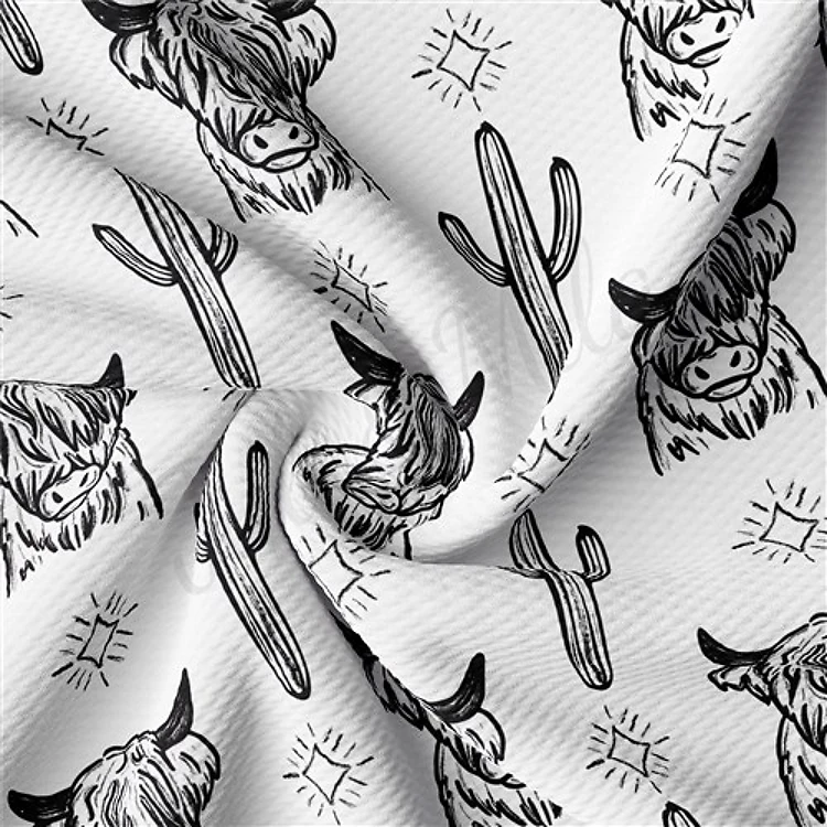 Boho Western Cactus Printed Liverpool AA1591 & Get a Free $89.99 Embroidery Bundle