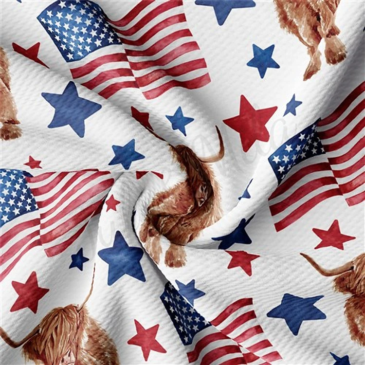 Patriotic 4th of July Printed Liverpool AA1546 & Get a Free $89.99 Embroidery Bundle