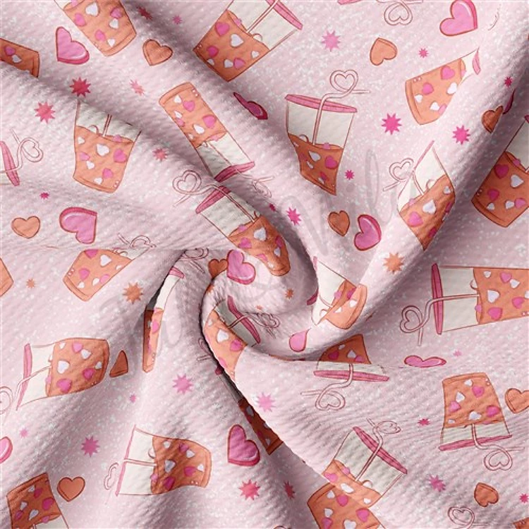 Valentine's Day Printed Liverpool Bullet Textured Stretch Solid Strip Thick Knit Jersey Fabric