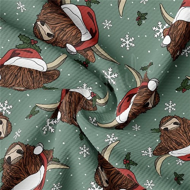 Christmas Christmas Liverpool Bullet Textured Stretch Solid Strip Thick Knit Jersey Fabric
