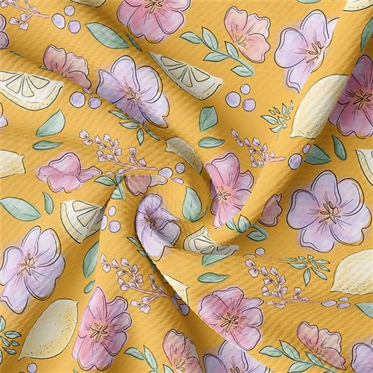 Floral Printed Liverpool Fabric AA1853 & Get a Free $89.99 Embroidery Bundle
