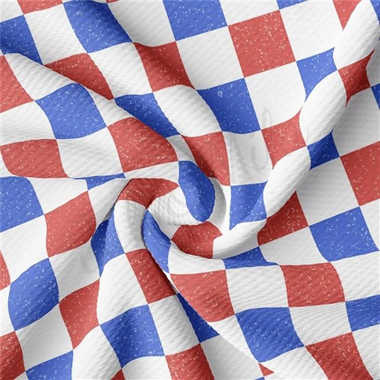 4th of July Printed Liverpool Bullet Textured Stretch Solid Strip Thick Knit Jersey Fabric