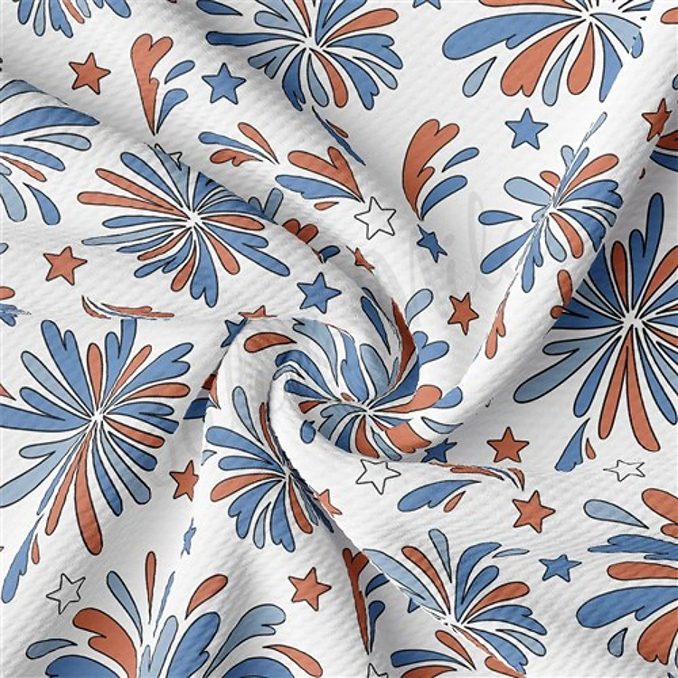 4th of July Patriotic Printed Liverpool Fabric AA2178 & Get a Free $89.99 Embroidery Bundle