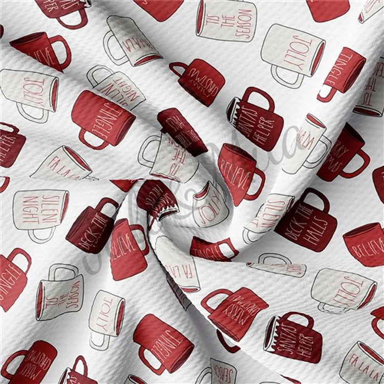 Christmas Liverpool Bullet Textured Stretch Solid Strip Thick Knit Jersey Fabric
