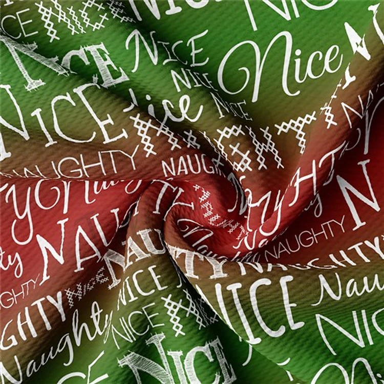 Christmas Printed Liverpool Bullet Textured Stretch Solid Strip Thick Knit Jersey Fabric