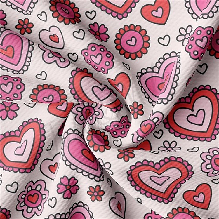 Valentine's Day Printed Liverpool Bullet Textured Stretch Solid Strip Thick Knit Jersey Fabric