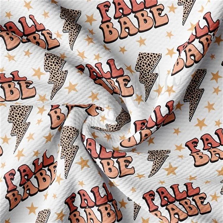 Fall Babe Printed Liverpool Bullet Textured Stretch Solid Strip Thick Knit Jersey Fabric