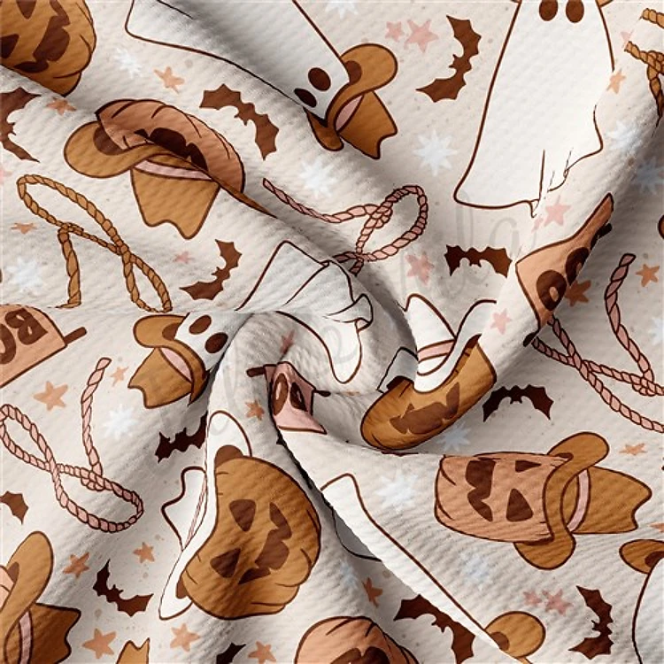 Pumpkin Printed Liverpool Bullet Textured Stretch Solid Strip Thick Knit Jersey Fabric