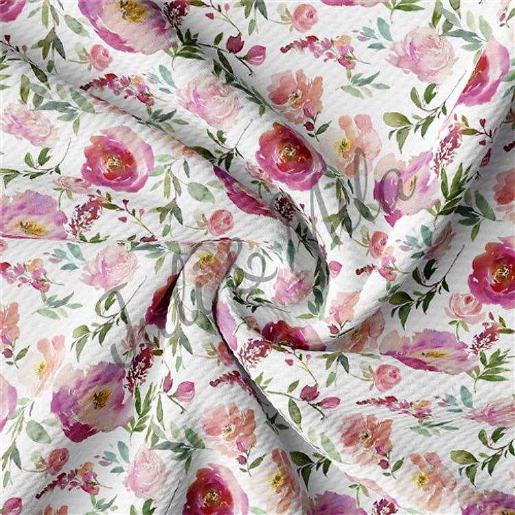 Printed Floral Liverpool Fabric Bow Floral (F20) & Get a Free $89.99 Embroidery Bundle