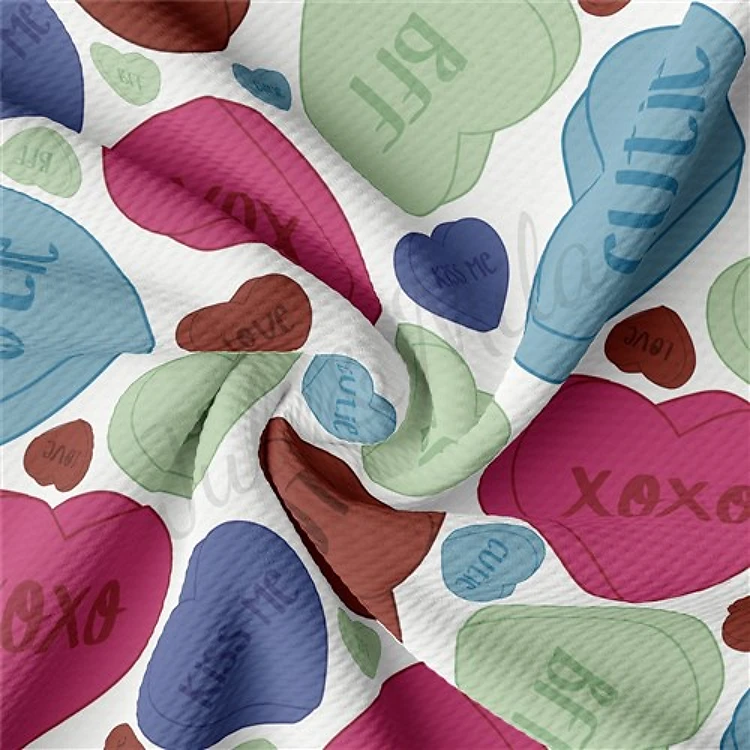 Valentine's Day Printed Liverpool Bullet Textured Stretch Solid Strip Thick Knit Jersey Fabric