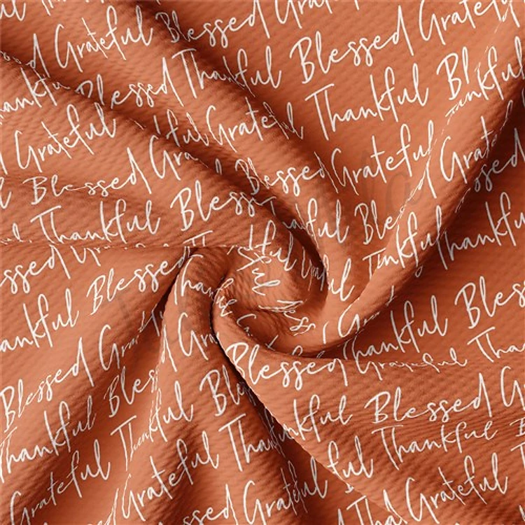 Pumpkin Fall Printed Liverpool Bullet Textured Stretch Solid Strip Thick Knit Jersey Fabric