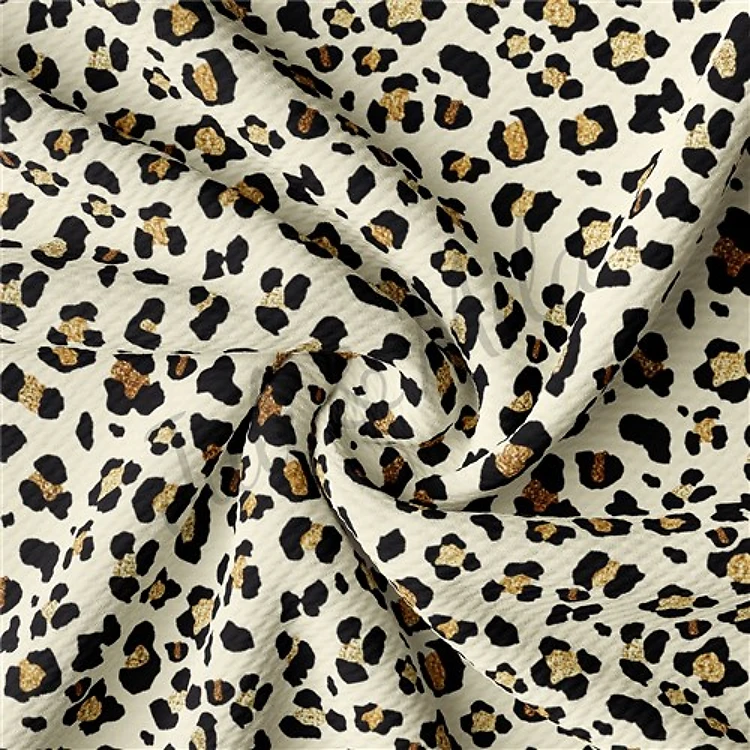 Cheetah Leopard AA189 TBP102 Liverpool Bullet Textured Stretch Solid Strip Thick Knit Jersey Fabric