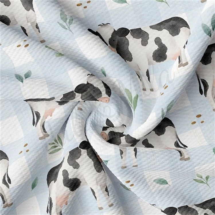 Cow Watercolor Printed Fabric AA1915 cow & Get a Free $89.99 Embroidery Bundle