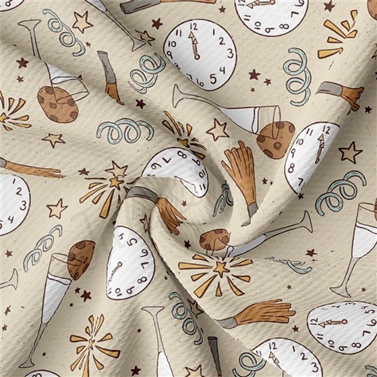 New Year's Eve Printed Liverpool Fabric AA2133 & Get a Free $89.99 Embroidery Bundle