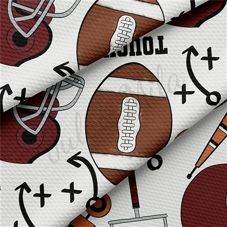 Football Printed Liverpool Bullet Textured Stretch Solid Strip Thick Knit Jersey Fabric