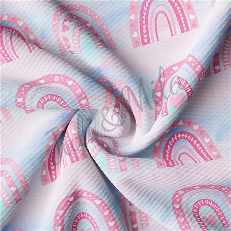 Valentine's Day Printed Liverpool Bullet Textured Stretch Solid Strip Thick Knit Jersey Fabric