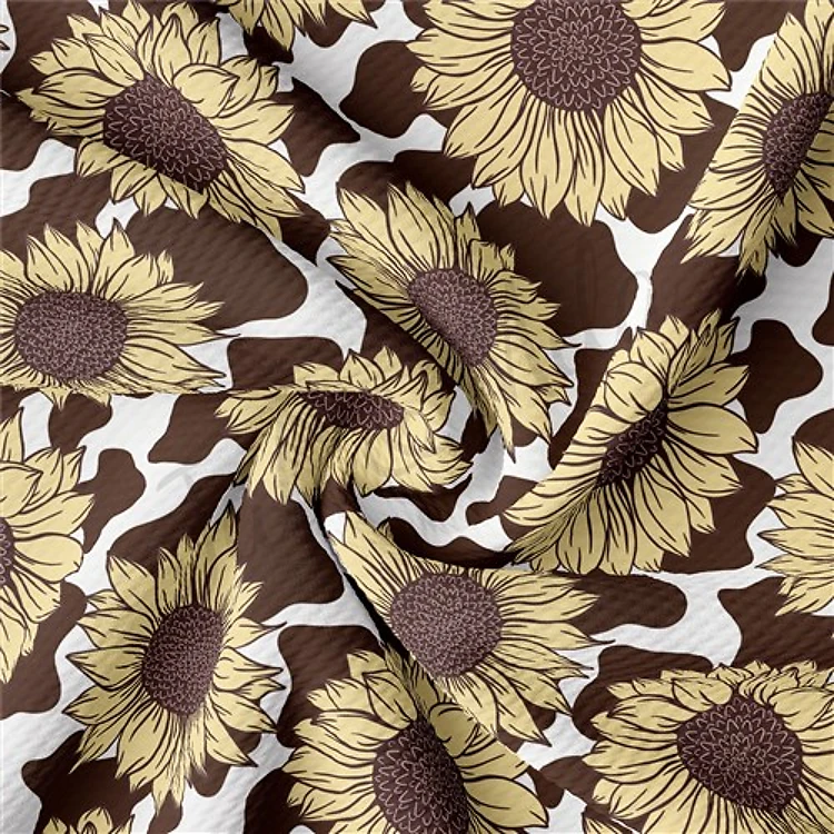 Floral Printed Liverpool Bullet Textured Stretch Solid Strip Thick Knit Jersey Fabric