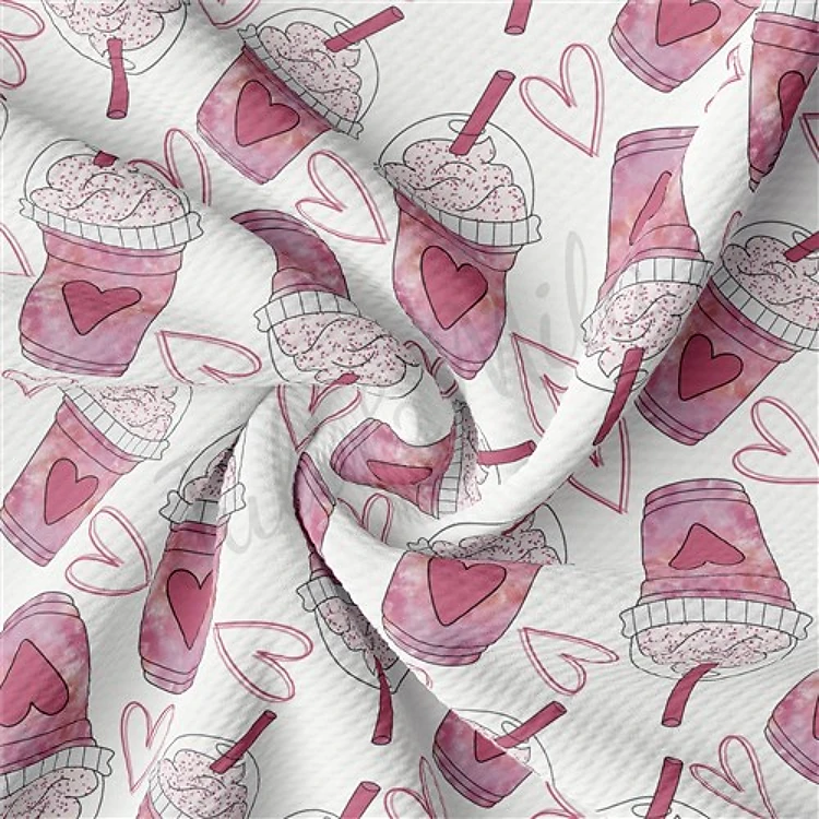 Valentine's Day Printed Liverpool Bullet Textured Stretch Solid Strip Thick Knit Jersey Fabric