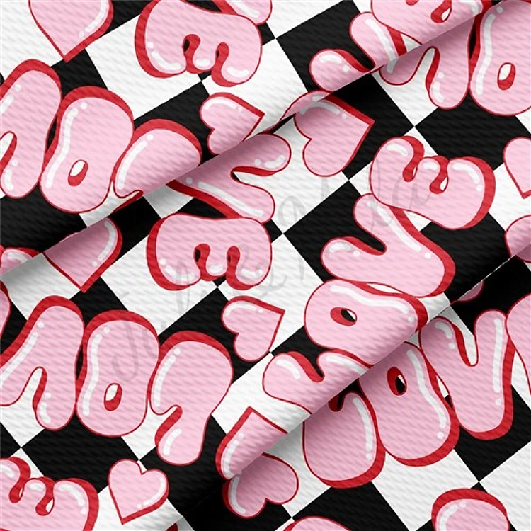 Valentine's Day Printed Liverpool Bullet Textured Stretch Solid Strip Thick Knit Jersey Fabric