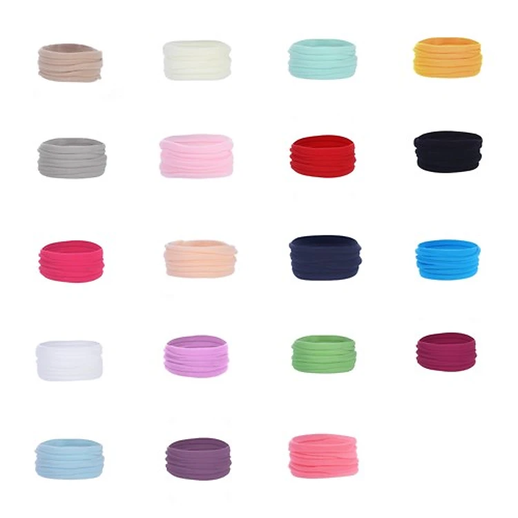 Nylon Headbands 100 Pack - Wholesale Nylon Baby Headband Elastic Baby Headbands White Black Nude Soft Thin Stretchy Bulk DIY Craft Supply