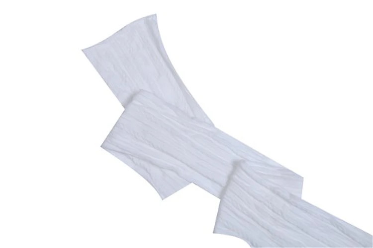 White Stretch Braided Nylon Stretch Fabric Strips 3" x 44"
