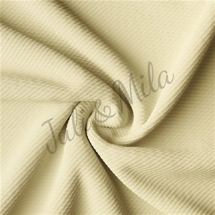 Pastel yellow Liverpool Bullet Textured Fabric by the yard 4 Way Stretch Solid-Strip Half Yard Thick Knit Jersey Liverpool Fabric forBows