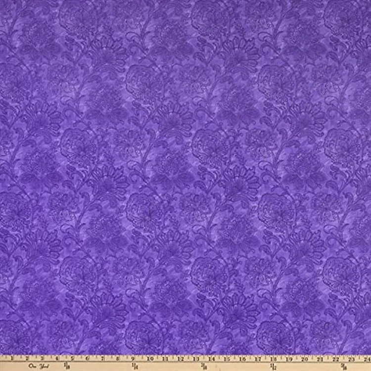 Pansy Prose Tonal Jacobean Purple Blank Fabrics & Get a Free $89.99 Embroidery Bundle