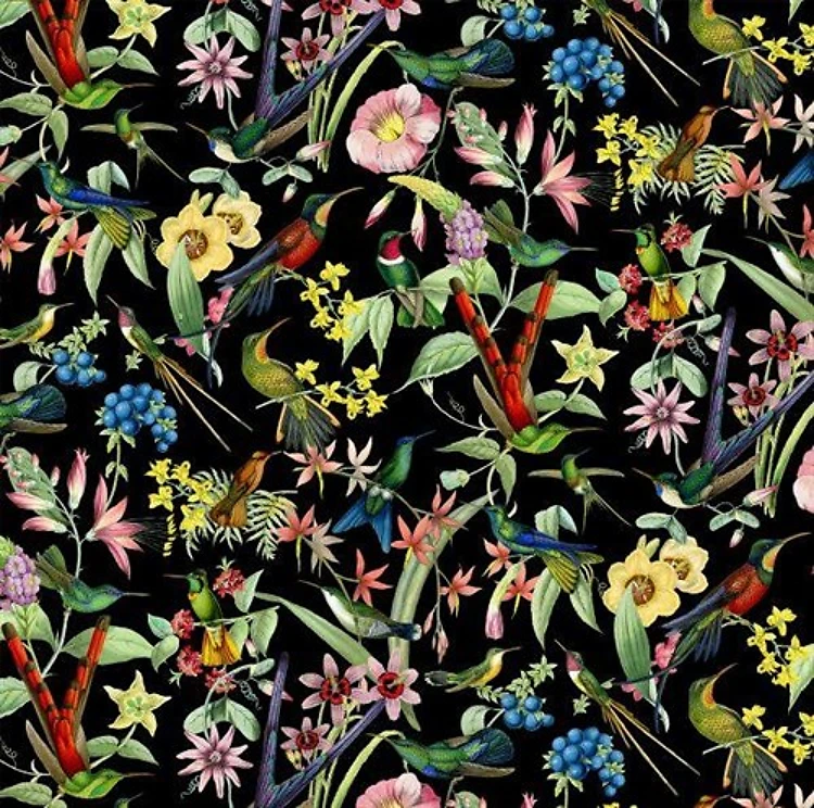 Hummingbird Heaven Allover Black & Get a Free $89.99 Embroidery Bundle
