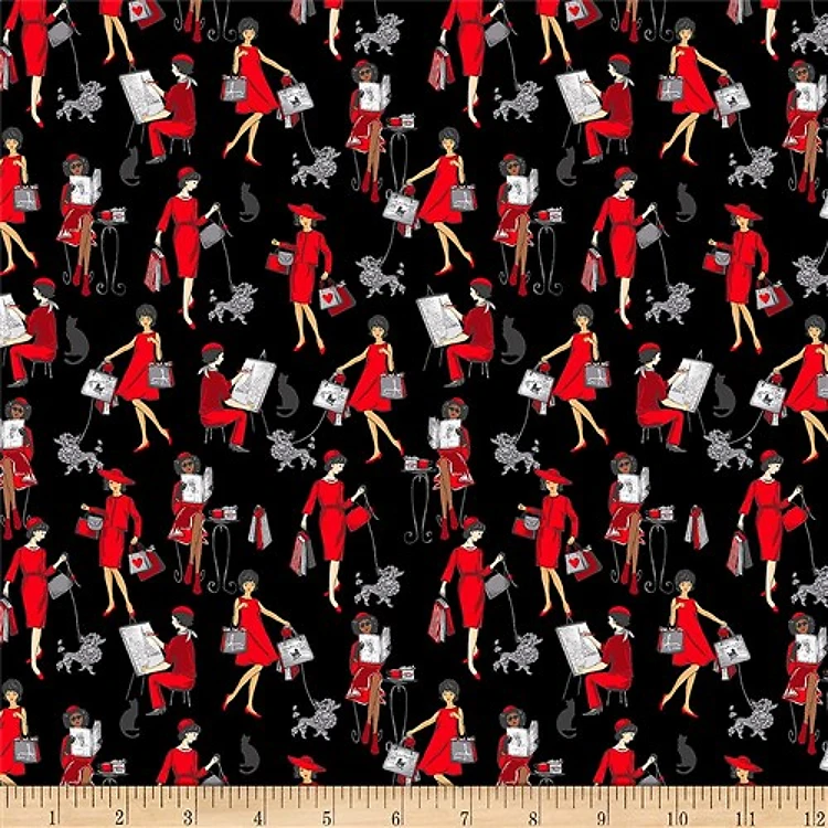 Bonjour Parisian Women Red Black & Get a Free $89.99 Embroidery Bundle