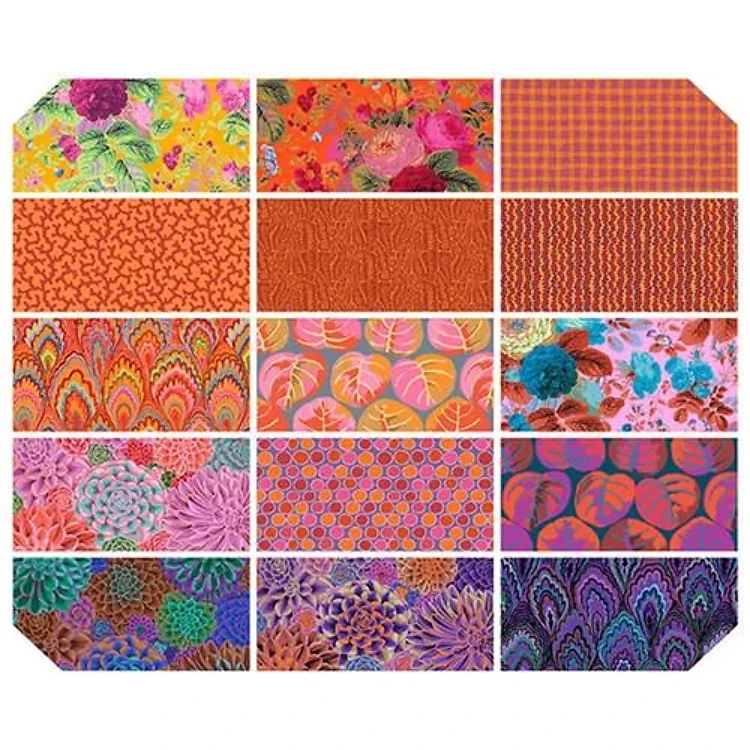February 2025 Warm 10" Squares 42 pcs Kaffe Fassett Collective Free Spirit Cotton Fabric FS-FB610GP.WARMFEB25