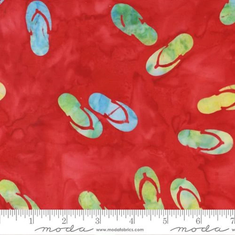 Beachy Batiks Flip Flops in Lava Red & Get a Free $89.99 Embroidery Bundle