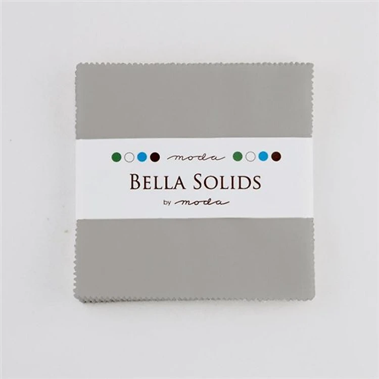 Bella Solids Silver 5" Squares Charm Pack Moda Cotton Fabric MD-9900PP-183