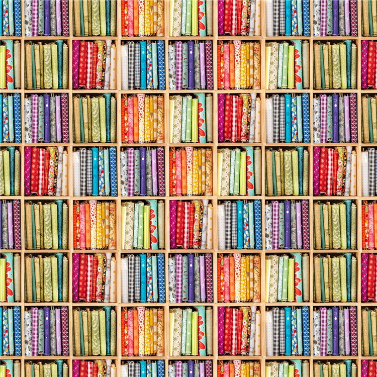Secret Life of Squirrels IV Book Shelves Multi Nancy Rose Clothworks Cotton Fabric CLT-Y4897-55