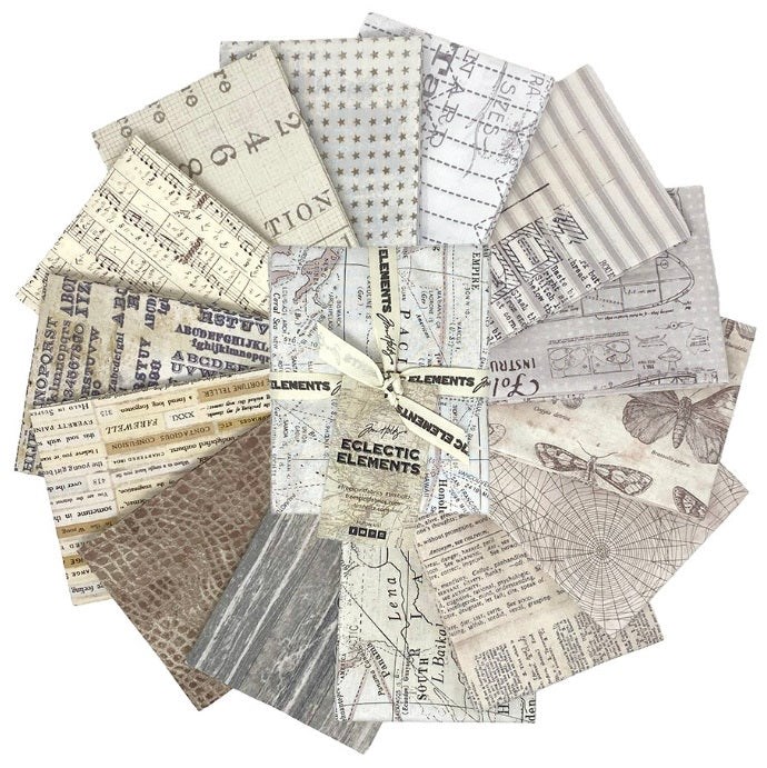 Low Volume Eclectic Elements Fat Quarter Bundle 18"x21" 14 pcs Tim Holt Eclectic Elements Free Spirit Cotton Fabric FS-FB4FQTH.LOWVOL
