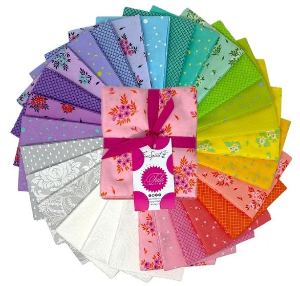 True Colors Fat Quarter Bundle 18"x21" 28pcs Tula Pink Free Spirit Cotton Fabric FS-FB4FQTP.TRUECOLORS