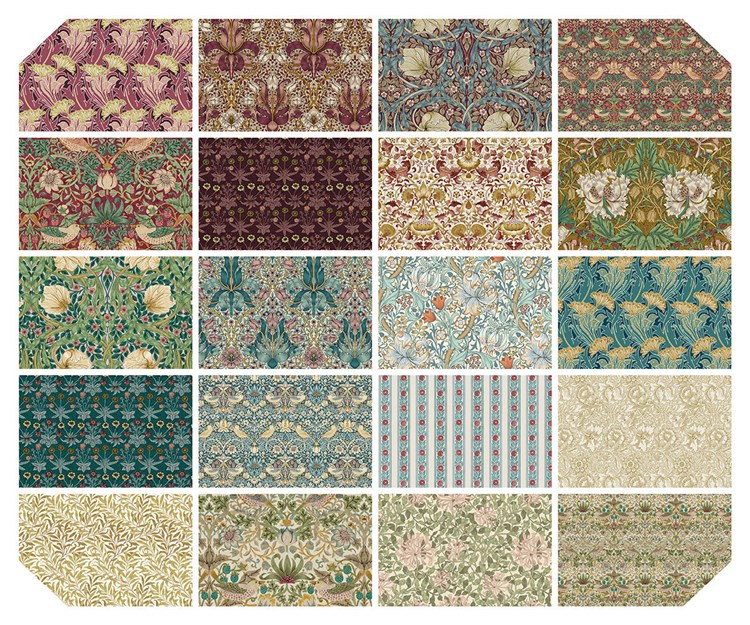 Lodden Layer Cake 10" squares 42 pcs The Original Morris & Co Free Spirit Cotton Fabric FS-FB610WM.LODDEN