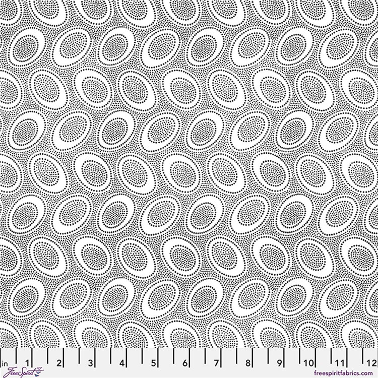 Aboriginal Dot White August 2026 Kaffe Fassett Collective Free Spirit Cotton Fabric FS-PWGP071.WHITE