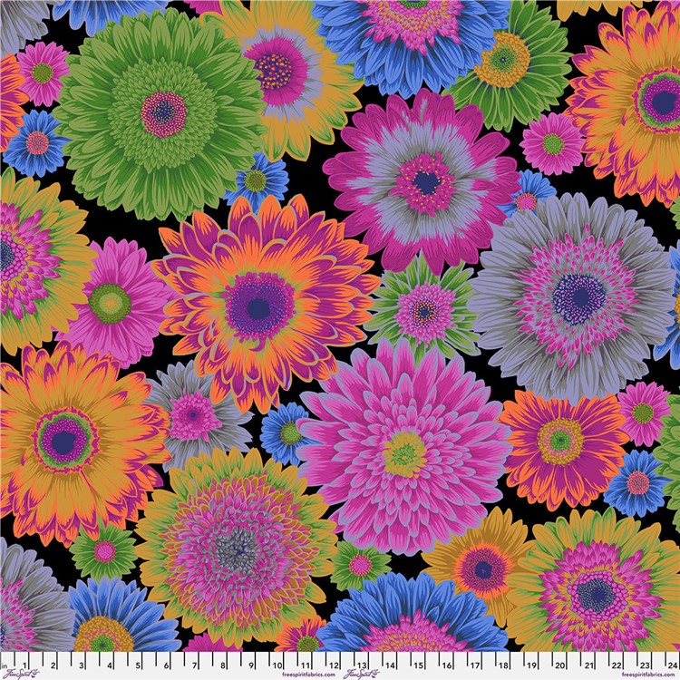 Gebrera Daisies Dark August 2026 Kaffe Fassett Collective Free Spirit Cotton Fabric FS-PWPJ139.DARK
