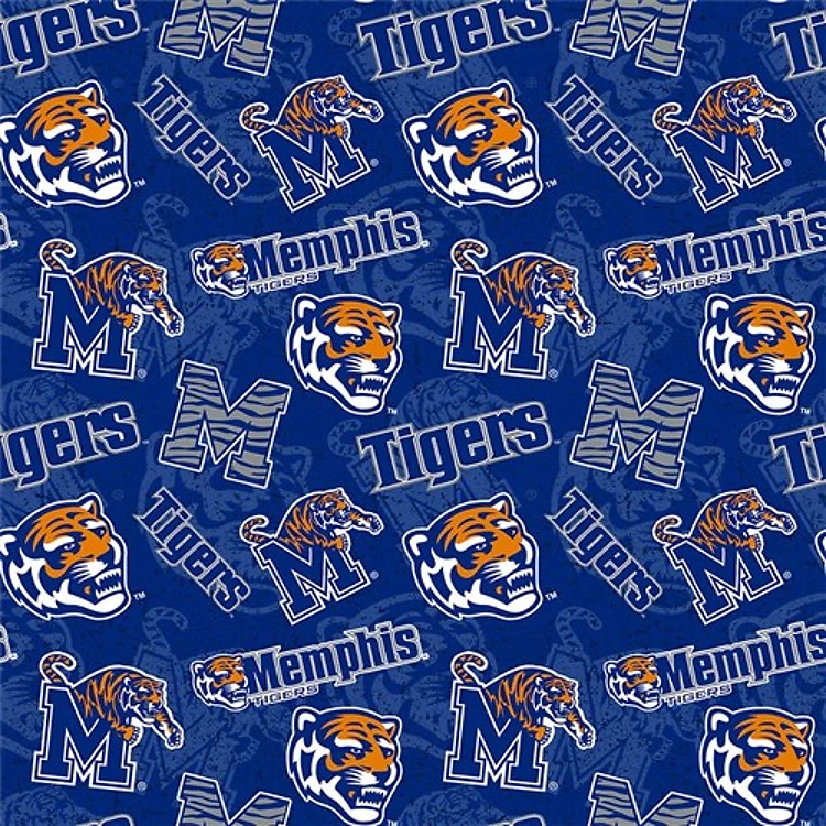 Memphis Tigers Tone on Tone Cotton Fabric MEM-1178 & Get a Free $89.99 Embroidery Bundle