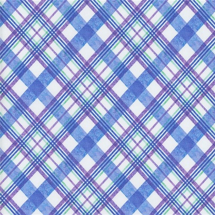 Hydrangea Garden Diagonal Plaid in Cobalt Blue & Get a Free $89.99 Embroidery Bundle