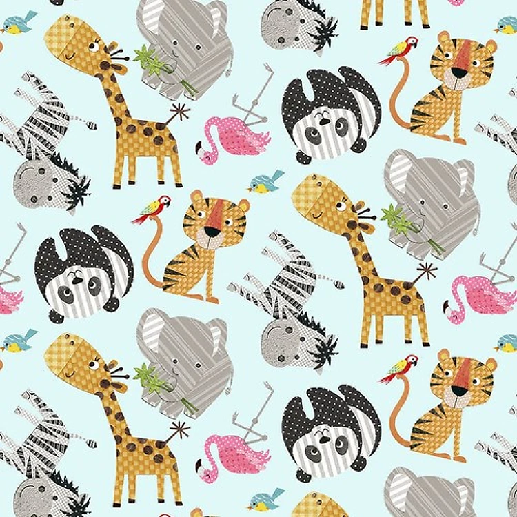 At The Zoo Tossed Zoo Animals in Multi by Nicola Mason & Get a Free $89.99 Embroidery Bundle