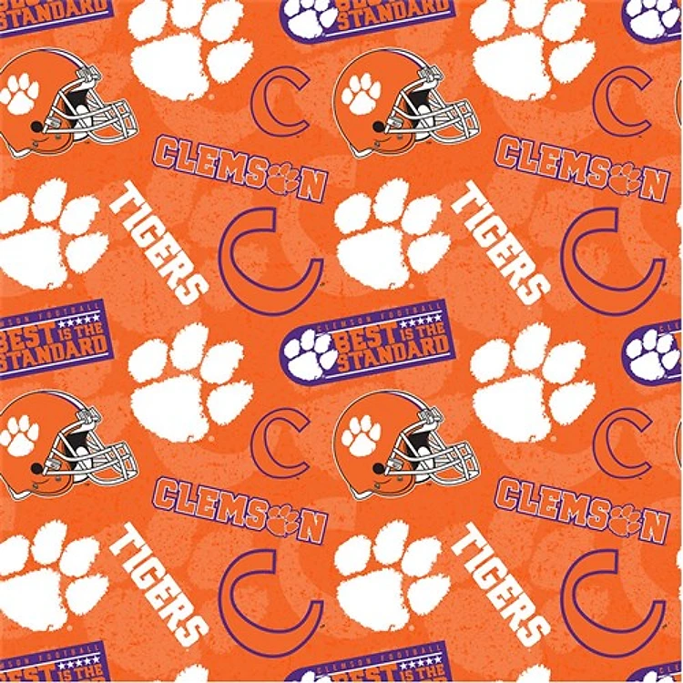 Clemson Tigers Tone on Tone Cotton Fabric CLEM-1178 & Get a Free $89.99 Embroidery Bundle