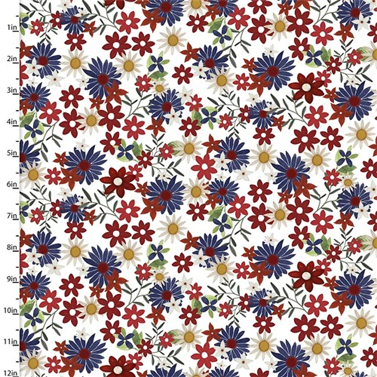 Sweet Land of Liberty Allover Floral in White & Get a Free $89.99 Embroidery Bundle