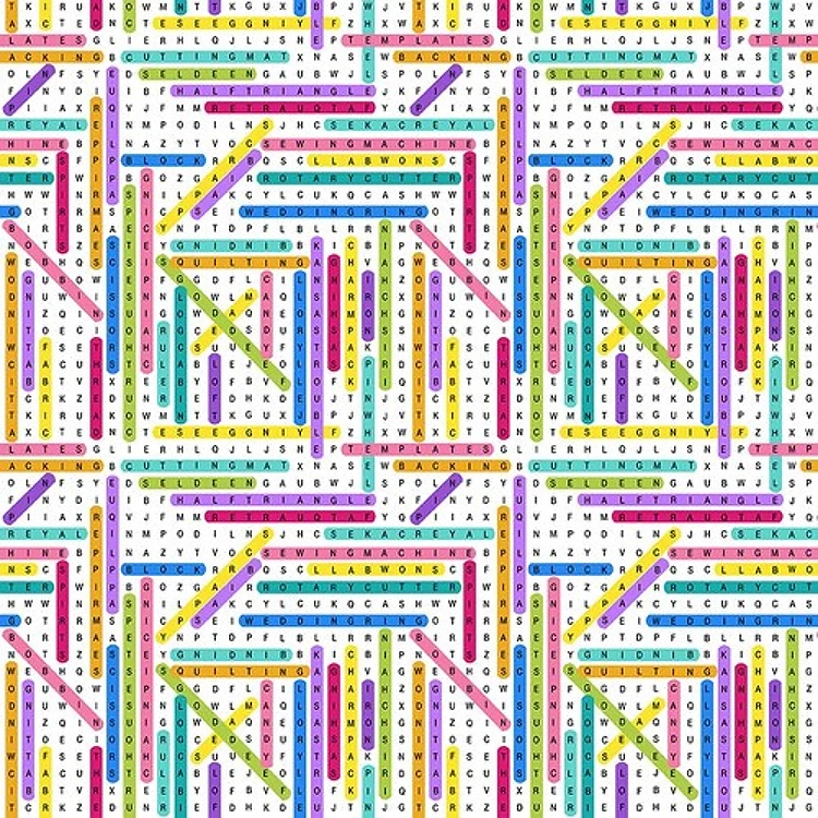 Quilter's Haven Word Search in White & Get a Free $89.99 Embroidery Bundle