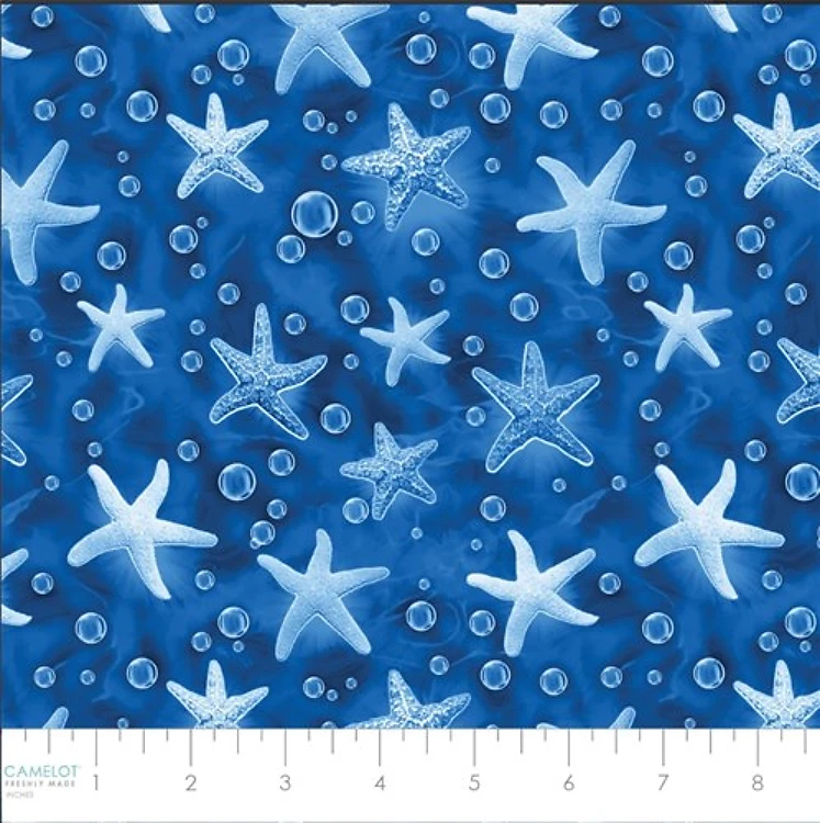 Ocean Story Tonal Starfish and Bubbles in Multi Blue & Get a Free $89.99 Embroidery Bundle