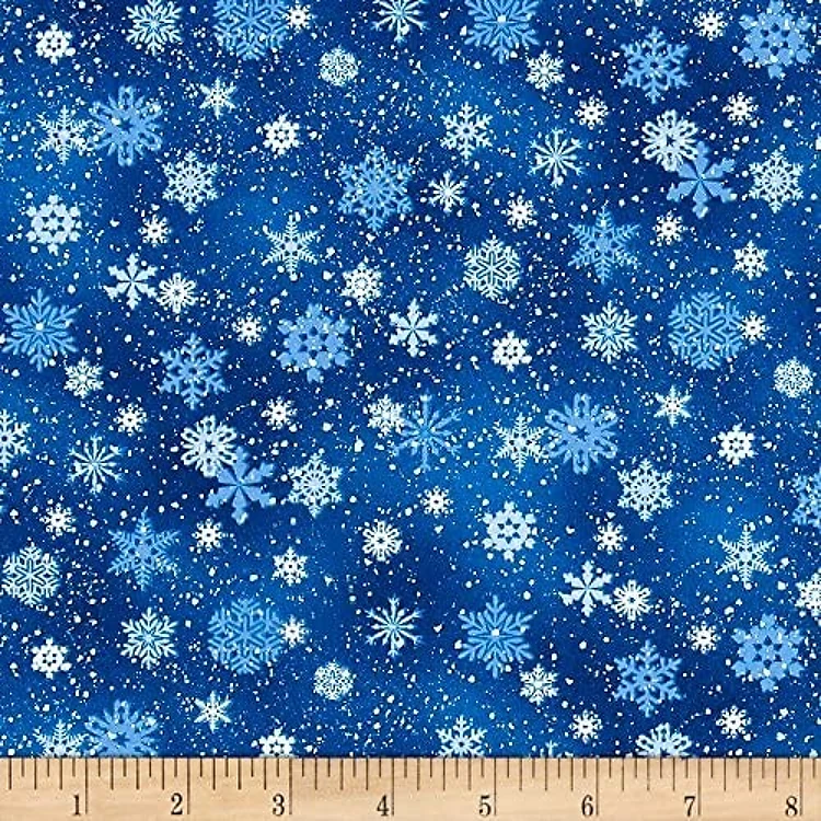 Snowflakes Royal Blue Landscape Medley & Get a Free $89.99 Embroidery Bundle