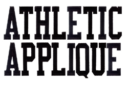 athletic applique embroidery font free machine embroidery font stitched sample - applique