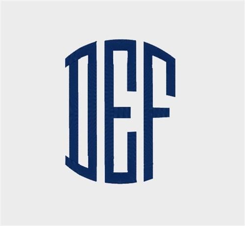 Rounded 3 letter monogram